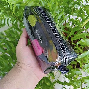 Estojo Escolar Transparente G Neon - Diversas Cores