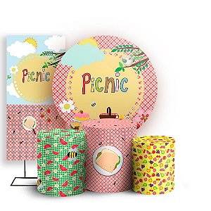KIT Redondo Trio e Faixa - Picnic - Sublimado 3D