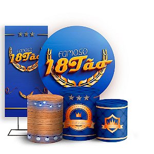 KIT Redondo Trio e Faixa - 18 Anos - Sublimado 3D