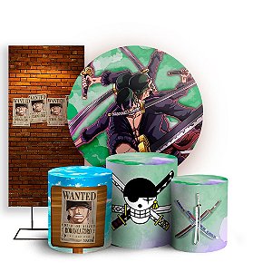 KIT Redondo Trio e Faixa - One Piece Zoro - Sublimado 3D