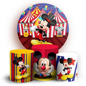 KIT Redondo e Trio -  Mickey Circo - Sublimado 3D
