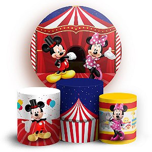 KIT Redondo e Trio -  Mickey Circo - Sublimado 3D