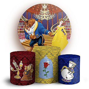 KIT Redondo e Trio -   A Bela e a Fera - Sublimado 3D