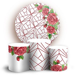 KIT Redondo e Trio - Floral - Sublimado 3D