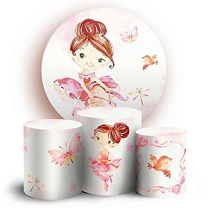 KIT Redondo e Trio - Bailarina - Sublimado 3D