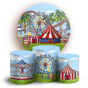 KIT Redondo e Trio - Parque de Diversões - Sublimado 3D