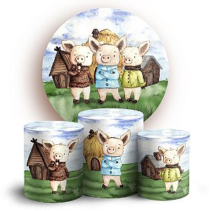 KIT Redondo e Trio - Os 3 Porquinhos - Sublimado 3D