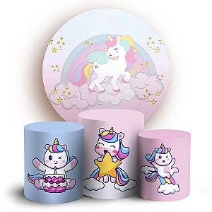 KIT Redondo e Trio - Unicornio - Sublimado 3D