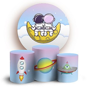 KIT Redondo e Trio - Astronauta - Sublimado 3D