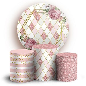 KIT Redondo e Trio - Floral - Sublimado 3D