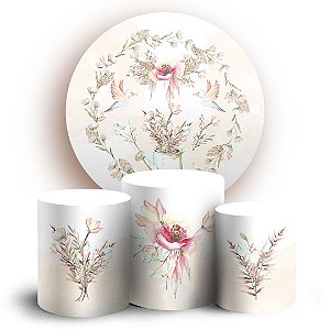 KIT Redondo e Trio - Floral - Sublimado 3D