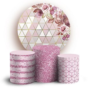 KIT Redondo e Trio - Floral - Sublimado 3D