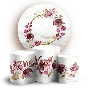 KIT Redondo e Trio - Floral - Sublimado 3D
