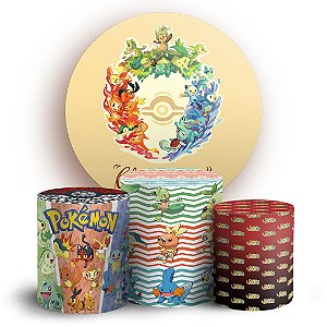 KIT Redondo e Trio - Pokemon Iniciais - Sublimado 3D