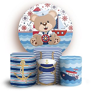 KIT Redondo e Trio - Ursinho Marinheiro - Sublimado 3D