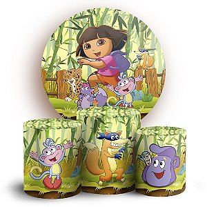KIT Redondo e Trio - Dora Aventureira - Sublimado 3D