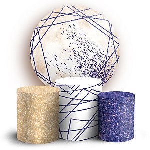 KIT Redondo e Trio - Abstrato Glitter - Sublimado 3D