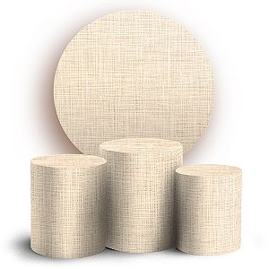 KIT Redondo e Trio - Tecido Rustico - Sublimado 3D