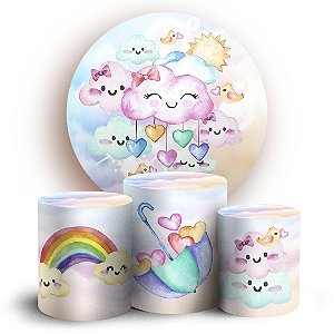 KIT Redondo e Trio - Chuva de Amor - Sublimado 3D