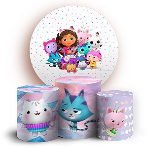 Capas Painel Redondo e Trio Cilindro Sublimado - Casa Magica da Gabby