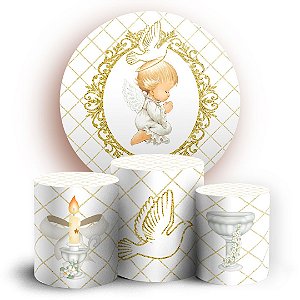 Capas Painel Redondo e Trio Cilindro Sublimado - Anjinho