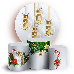 KIT Redondo e Trio - Ano Novo Natal - Sublimado 3D