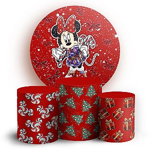 KIT Redondo e Trio - Minnie Natal - Sublimado 3D