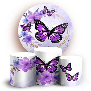 KIT Redondo e Trio - Borboletas - Sublimado 3D