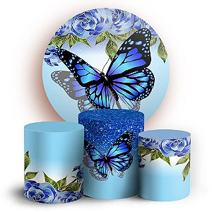 KIT Redondo e Trio - Borboletas - Sublimado 3D