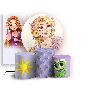 KIT Redondo Trio e Faixa - Rapunzel - Sublimado 3D