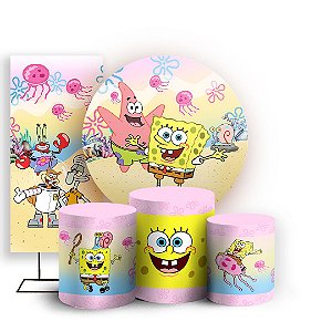 KIT Redondo Trio e Faixa - Bob Esponja - Sublimado 3D