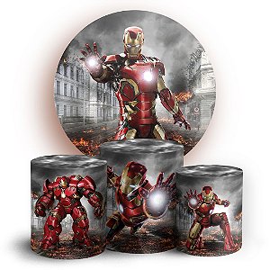 KIT Redondo e Trio - Homem de Ferro  - Sublimado 3D
