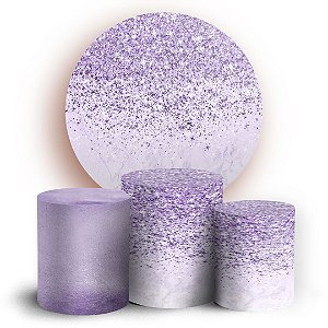 KIT Redondo e Trio - Glitter Lilás  - Sublimado 3D