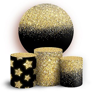 KIT Redondo e Trio - Glitter Dourado  - Sublimado 3D