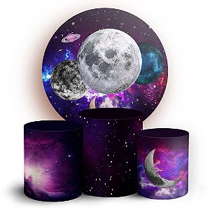 KIT Redondo e Trio - Galáxia  - Sublimado 3D