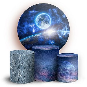 KIT Redondo e Trio - Galáxia  - Sublimado 3D