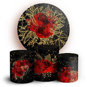 KIT Redondo e Trio - Floral  - Sublimado 3D