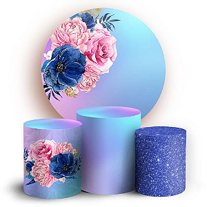 KIT Redondo e Trio - Floral  - Sublimado 3D