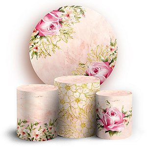 KIT Redondo e Trio - Floral  - Sublimado 3D