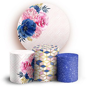 KIT Redondo e Trio - Floral  - Sublimado 3D
