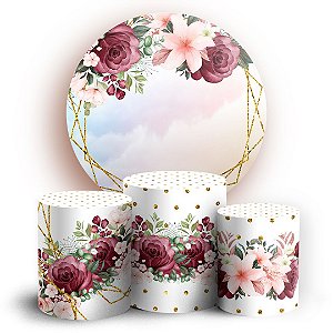 KIT Redondo e Trio - Floral  - Sublimado 3D