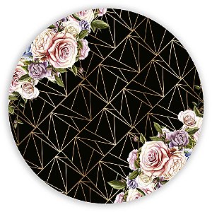 Painel Redondo - Arabesco Floral - Sublimado 3D