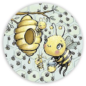 Painel Redondo - Abelhinha Cute - Sublimado 3D