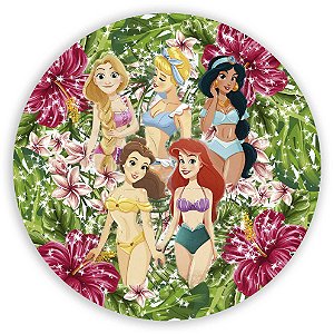 Painel Redondo - Princesas da Disney - Sublimado 3D