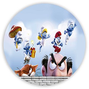 Painel Redondo - Os Smurfs - Sublimado 3D