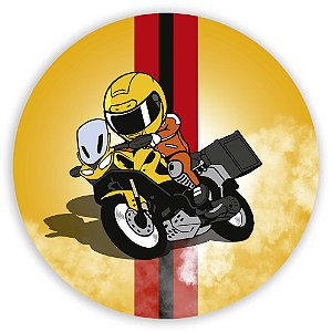 Painel Redondo - Motoqueiro Cute - Sublimado 3D