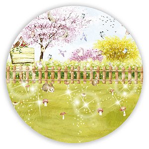 Painel Redondo - Jardim Aquarela - Sublimado 3D