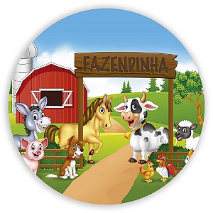 Painel Redondo - Fazendinha - Sublimado 3D