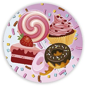 Painel Redondo - Doces - Sublimado 3D