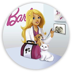 Painel Redondo - Barbie Veterinária - Sublimado 3D